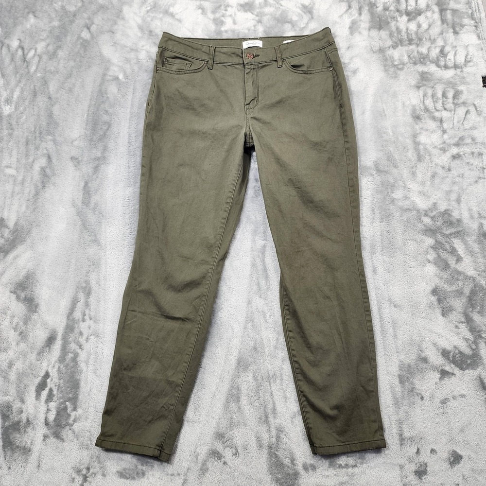 Jessica Simpson‎ Jeans Womens 8/29 Green Relaxed Fit Skinny Crop Stretch Denim